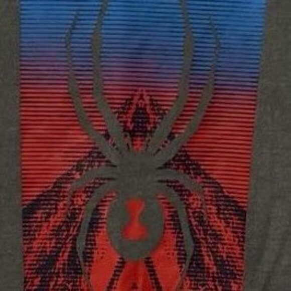 NWT Spyder Boys Graphic Tee Size M (10/12) Dark Heather Gray Red & Blue Logo - Picture 4 of 5